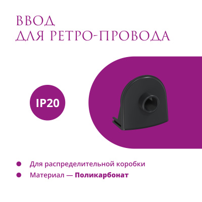 Ввод в РК для ретро-провода OneKeyElectro Rotondo, черный в России