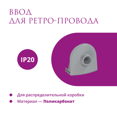 Ввод в РК для ретро-провода OneKeyElectro Rotondo, серый в России