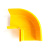 Уголок горизонтальный 90° оптического лотка 240x100 мм, желтый в России