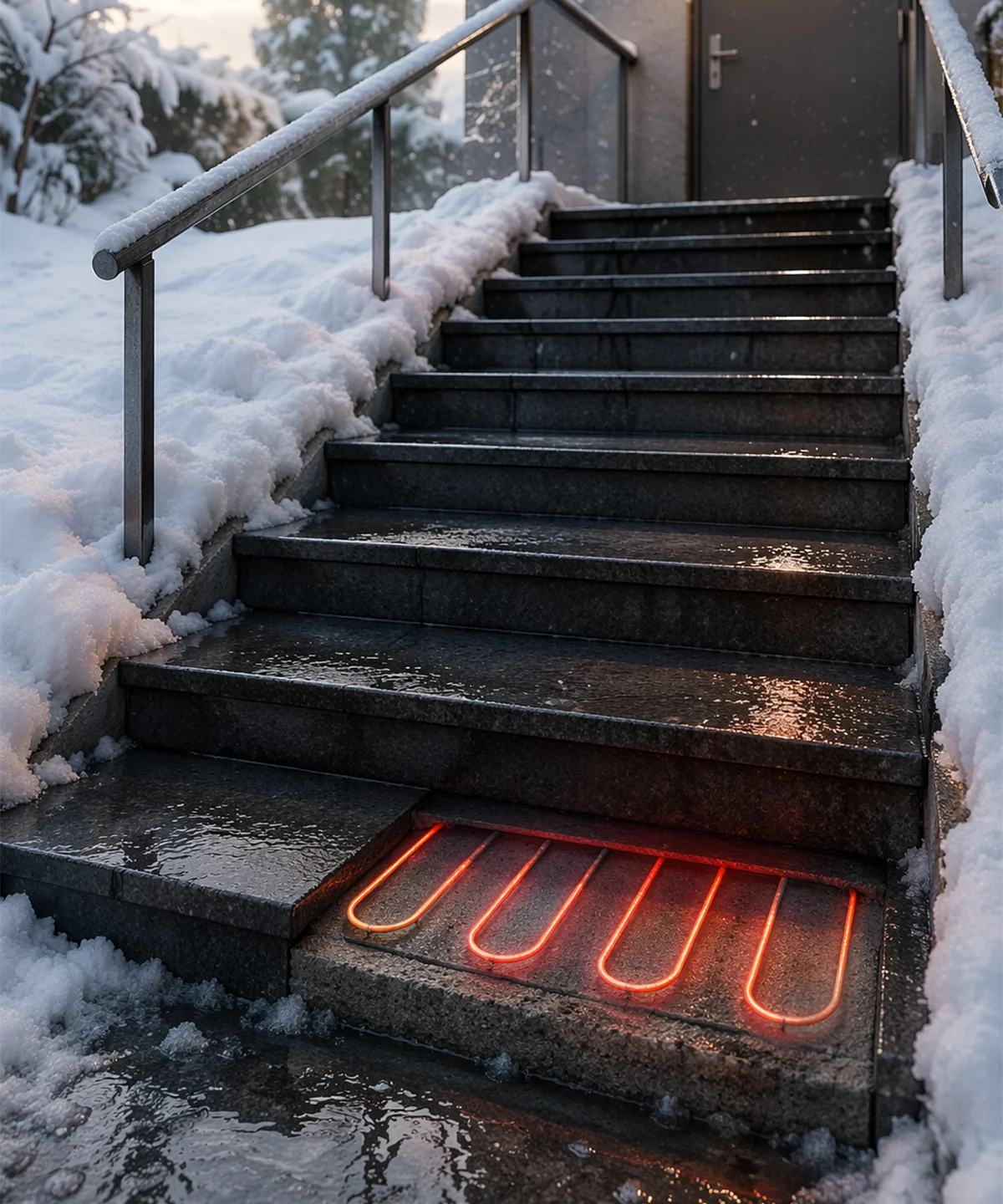 Обогрев лестниц, ступеней и эвакуационных выходов