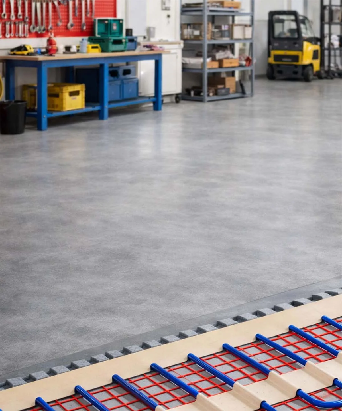 Теплый пол в гараже и мастерской