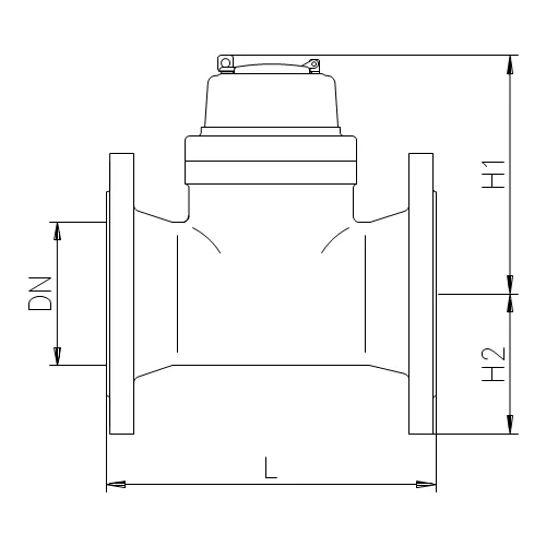 Ирригационный счетчик воды WI-I, 40°C, DN 200, Qn 450, L 350 mm, с импульсным датчиком (1000L/Imp.) фланец 12 отверстий в 