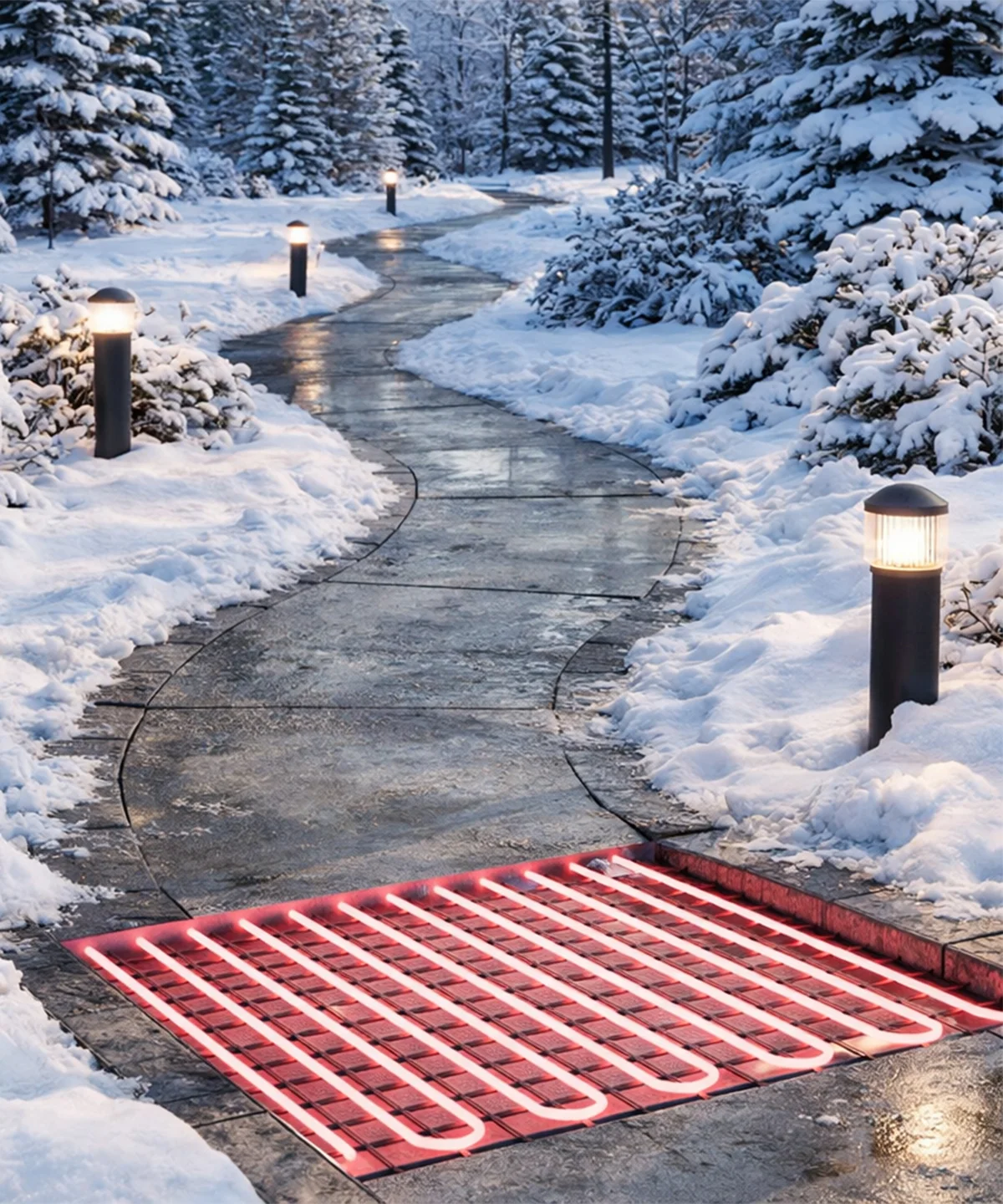 Обогрев тротуаров, пешеходных дорожек и подъездных путей