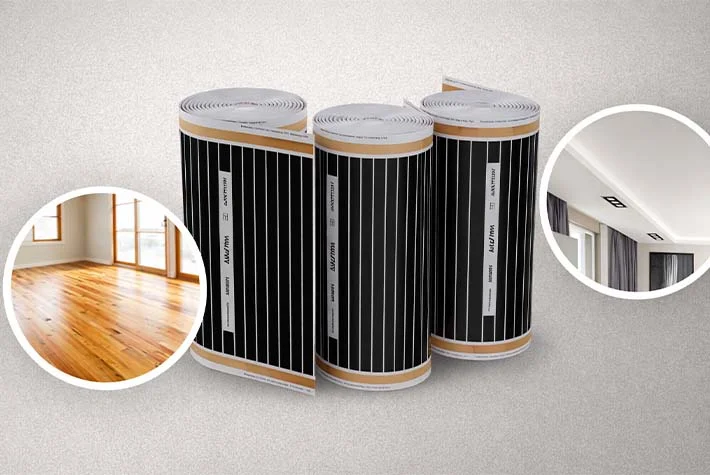 Греем ИК-плёнкой потолок и стены