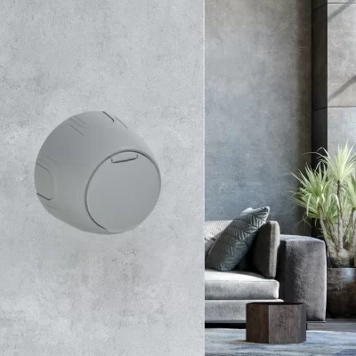 Розетка электрическая с крышкой OneKeyElectro Rotondo с заземлением, винтовые контакты, серая в 