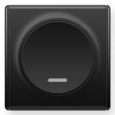 Выключатель OneKeyElectro Florence одинарный с подсветкой, черный в 