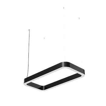 Дизайнерский светодиодный светильник Geniled Art Quadro Soft Line 1400x700 h80 w80 4000К 90Ra Черный в 