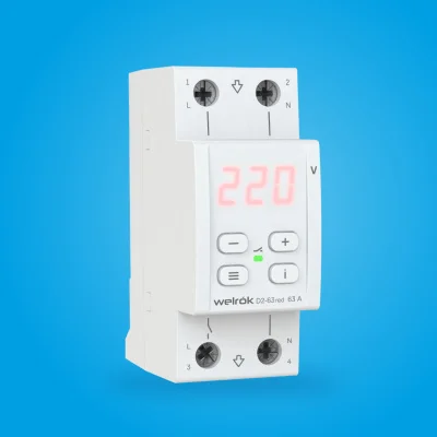 Welrok D2-63 red реле напряжения на 3 клеммы в 