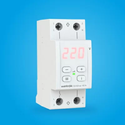 Реле напряжения Welrok D2-63 red (на 3 клеммы) в 