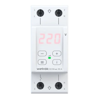 Welrok D2-50 red реле напряжения на 3 клеммы в 