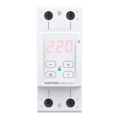 Welrok D2-63 red реле напряжения на 3 клеммы в 