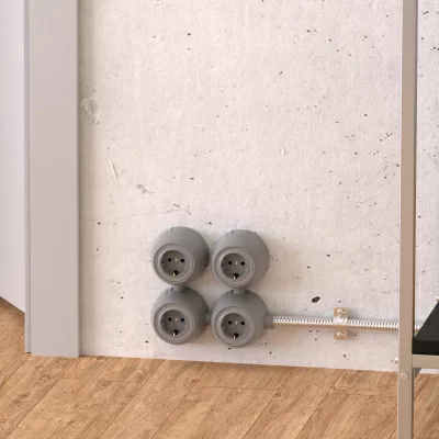 Розетка электрическая с крышкой OneKeyElectro Rotondo с заземлением, винтовые контакты, серая в 