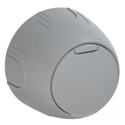 Розетка электрическая с крышкой OneKeyElectro Rotondo с заземлением, винтовые контакты, серая в 