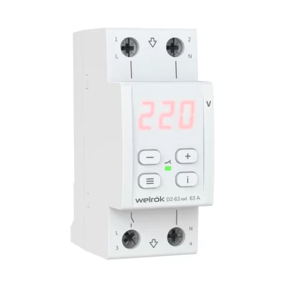 Реле напряжения Welrok D2-63 red (на 3 клеммы) в 