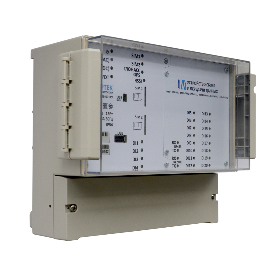 УСПД МИРТ-881-WD3-220-2∙E-RFLT-USB-RS232-2∙RS485-RF433/1-RF2400/3-S-I4GPZF/1