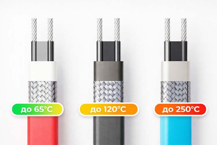 В чем разница между низкотемпературными, среднетемпературными и высокотемпературными греющими кабелями