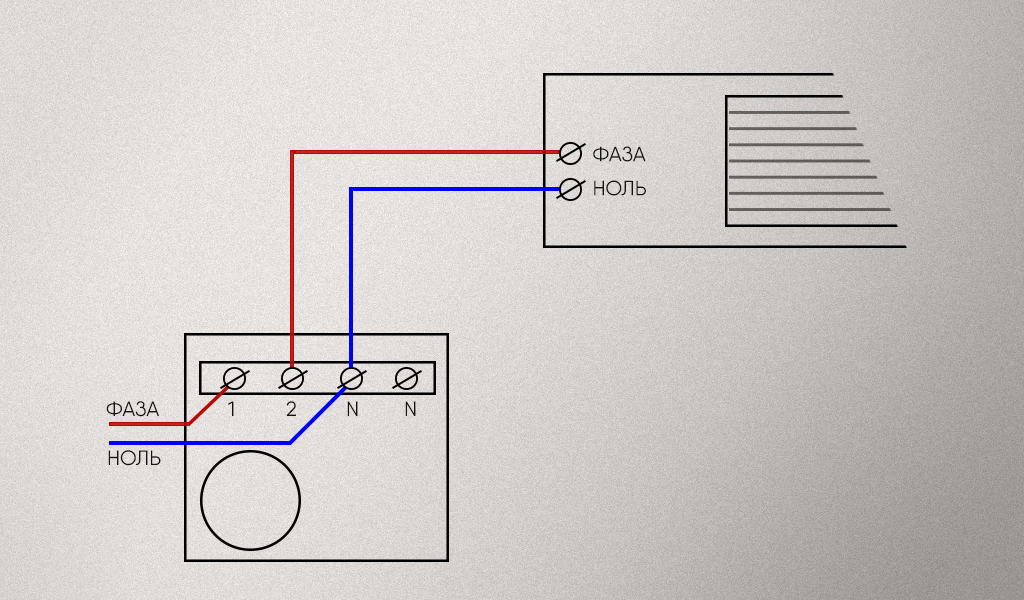 Подключение инфракрасного обогревателя через терморегулятор
