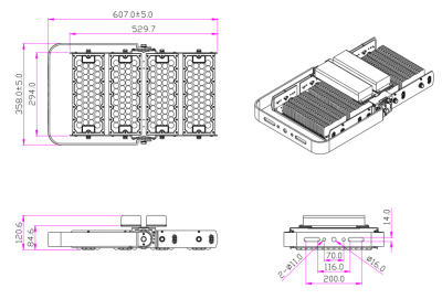 Светодиодный прожектор In Led MFL-G 480W (5800-6500К) в 