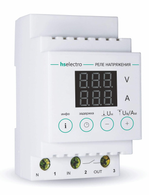 Реле напряжения с контролем тока HS Electro НТ-63с в 