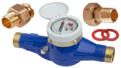 Счетчик воды Миномесс СВХД, 40°C, DN 15, Qn 1,5, L 165 mm, с присоединителями в 