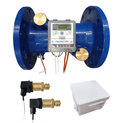 Общедомовый теплосчетчик Ду150 M-Bus + 3 имп. входа, qp=150 м3/ч, 2 датчика давления, обратный, 105°C в 