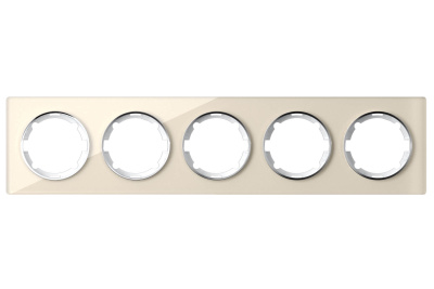 Рамка OneKeyElectro La Garda на 5 постов горизонтальная, бежевая Beige tenero в 