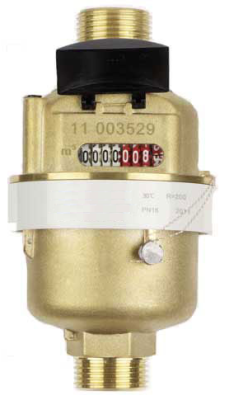 Счетчик воды - колбовый мокроход Миномесс СВК-МК, 40°C, DN 20, Qn 2,5, L 190 mm, без присоединителей в 