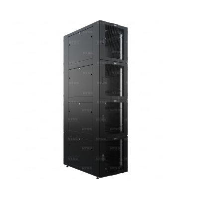 Шкаф напольный секционный NTSS CoPC 44U 600х1070мм, 4 профиля 19 на секцию, 4 секции по 11U, двери перфорированные, регулируемые опоры, черный RAL 9005 в России
