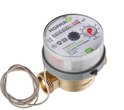 Счетчик воды Норма СВКМ-15 УИ, L=80 мм в 