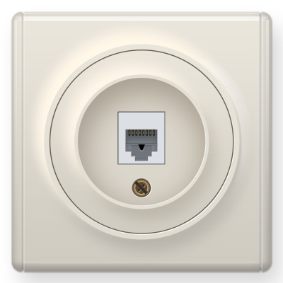 Розетка OneKeyElectro Florence компьютерная 1xRJ45 кат.5e, бежевая в 