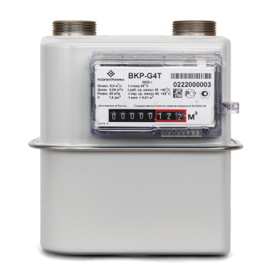 Счетчик газа мембранный Газэлектроника ВКР G2,5T; V1,2 А-110 (правый), с мех. термокоррекцией в  Счетчик газа мембранный Газэлектроника ВКР G2,5T; V1,2 А-110 (правый), с мех. термокоррекцией в