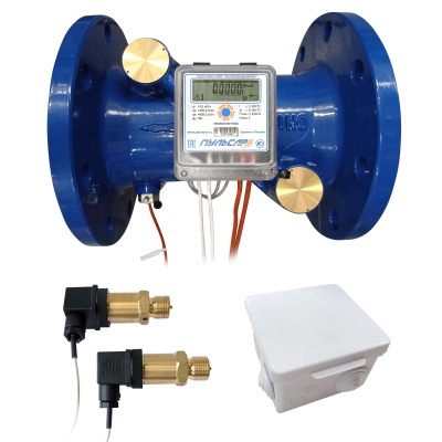 Общедомовый теплосчетчик Ду150 M-Bus + 3 имп. входа, qp=300 м3/ч, 2 датчика давления, обратный, 105°C в 