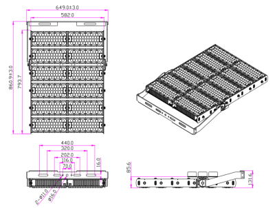 Светодиодный прожектор In Led MFL-G 2000W (5800-6500К) в 