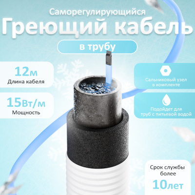 Комплект пищевого саморегулирующегося греющего кабеля AlfaKit №2 15-2-12 в 