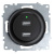Розетка OneKeyElectro Florence USB двойная, с подсветкой, черная в 