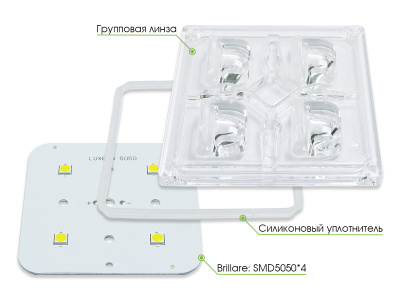 Модуль Brillare: SMD5050*4-75x75 в  Модуль Brillare: SMD5050*4-75x75 в