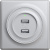 Розетка OneKeyElectro Florence USB двойная, с подсветкой, серая в 