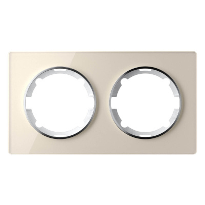Рамка OneKeyElectro La Garda на 2 поста горизонтальная, бежевая Beige tenero в 