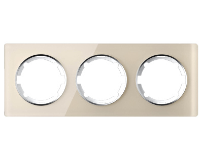 Рамка OneKeyElectro La Garda на 3 поста горизонтальная, бежевая Beige tenero в 