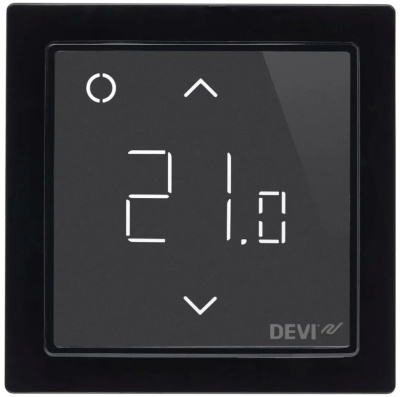Терморегулятор для теплого пола DEVIreg™ Smart интеллектуальный с Wi-Fi, черный, 16А в  Терморегулятор для теплого пола DEVIreg™ Smart интеллектуальный с Wi-Fi, черный, 16А в