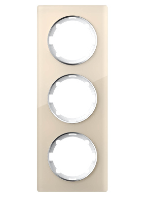 Рамка OneKeyElectro La Garda на 3 поста вертикальная, бежевая Beige tenero в 