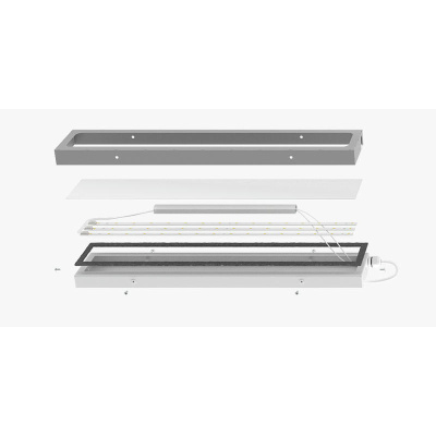 Светодиодный светильник Geniled Titan Inox Advanced 1500x100x30 90Вт 5000К IP66 Матовое закаленное стекло в России