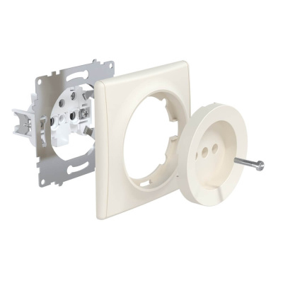 Розетка электрическая OneKeyElectro Florence без заземления, винтовые контакты, бежевая в 