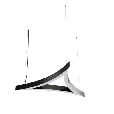 Дизайнерский светодиодный светильник Geniled Art Trigon Line Arc In 800x800x800 h60 4000К 90Ra Черный в 