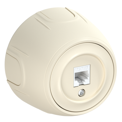 Розетка OneKeyElectro Rotondo компьютерная 1xRJ45 кат.5e, бежевая в 
