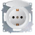 Розетка электрическая OneKeyElectro Florence с крышкой, с заземлением, винтовые контакты, белая в 