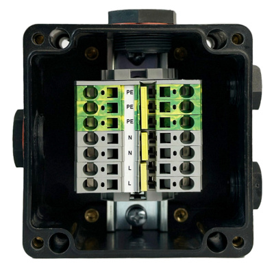 Коробка соединительная КСТ-КС-П-L(6)/2;N(6)/2;PE(6)/3-П-А:ЗВ(32)/1-С:ЗВ(25)/1-D:ЗВ(20)/2 в 