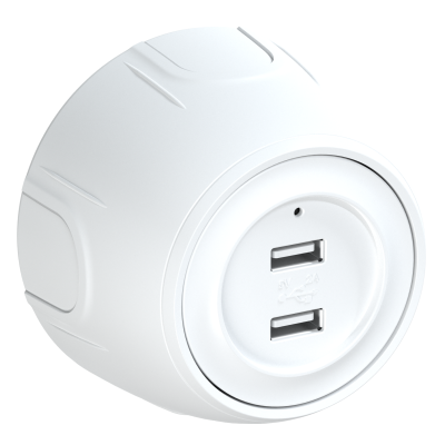 Розетка OneKeyElectro Rotondo USB двойная, с подсветкой, белая в 
