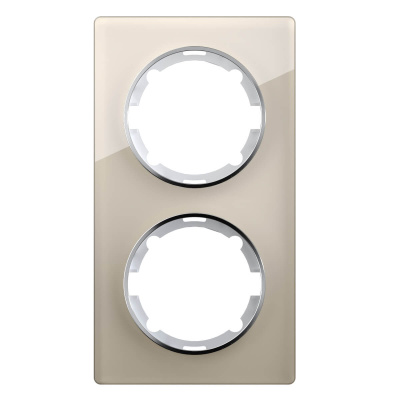 Рамка OneKeyElectro La Garda на 2 поста вертикальная, бежевая Beige tenero в 