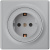 Розетка электрическая OneKeyElectro Florence с заземлением, защ. шторки, винтовые контакты, серая в 